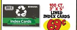 Ollie's LINED INDEX CARDS offer