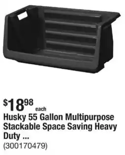 The Home Depot Husky 55 Gallon Multipurpose Stackable Space Saving Heavy Duty offer