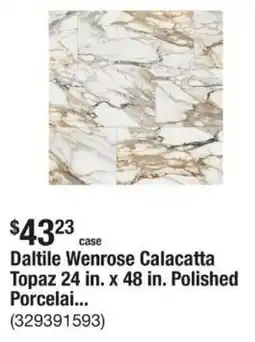 The Home Depot Daltile Wenrose Calacatta Topaz 24 in. x 48 in. Polished Porcelai... offer