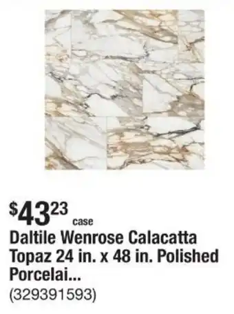 The Home Depot Daltile Wenrose Calacatta Topaz 24 in. x 48 in. Polished Porcelai... offer