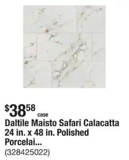 The Home Depot Daltile Maisto Safari Calacatta 24 in. x 48 in. Polished Porcelai... offer