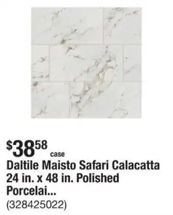 The Home Depot Daltile Maisto Safari Calacatta 24 in. x 48 in. Polished Porcelai... offer