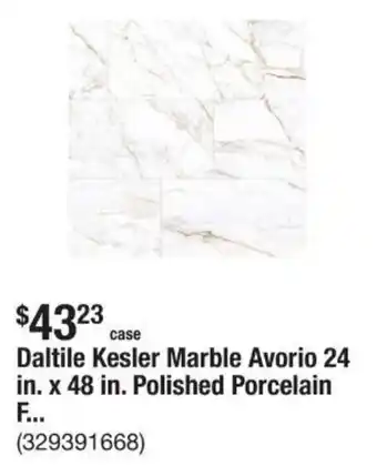 The Home Depot Daltile Kesler Marble Avorio 24 in. x 48 in. Polished Porcelain F... offer