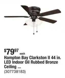 The Home Depot Hampton Bay Clarkston II 44 in. LED Indoor Oil Rubbed Bronze Ceiling offer