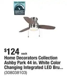 The Home Depot Home Decorators Collection Ashby Park 44 in. White Color Changing Integrated LED Bru... offer