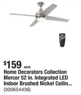 The Home Depot Home Decorators Collection Mercer 52 in. Integrated LED Indoor Brushed Nickel Ceilin... offer