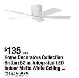 The Home Depot Home Decorators Collection Britton 52 in. Integrated LED Indoor Matte White Ceiling ... offer