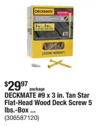 The Home Depot DECKMATE #9 x 3 in. Tan Star Flat-Head Wood Deck Screw 5 lbs.-Box ... offer