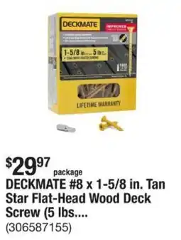 The Home Depot DECKMATE #8 x 1-5/8 in. Tan Star Flat-Head Wood Deck Screw (5 lbs.... offer