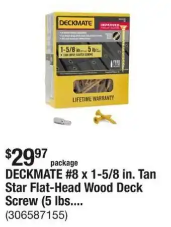 The Home Depot DECKMATE #8 x 1-5/8 in. Tan Star Flat-Head Wood Deck Screw (5 lbs.... offer