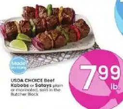 Albertsons Usda choice beef kabobs or satays offer
