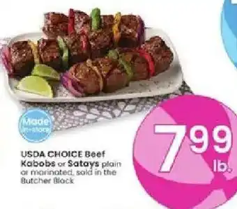 Albertsons Usda choice beef kabobs or satays offer