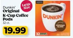 Roche Bros Dunkin' Original Size K-Cup Coffee Pods offer