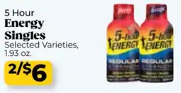 Roche Bros 5 Hour Energy Singles offer