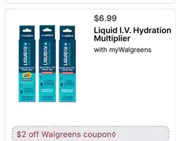 Walgreens 15-Pack! Water Liquid I. V. Hydration Multiplier offer
