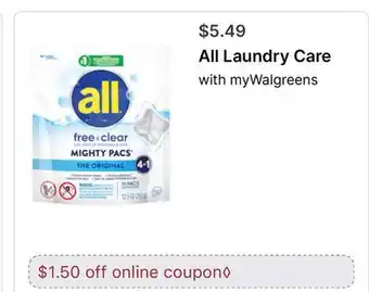 Walgreens All Laundry Care offer