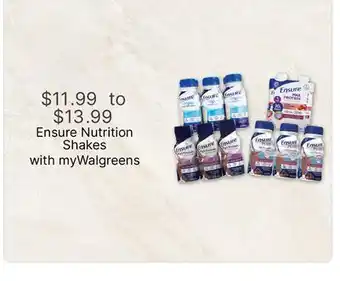 Walgreens Ensure Nutrition Shakes offer