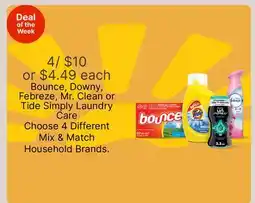 Walgreens Bounce, Downy, Febreze, Mr. Clean or Tide Simply Laundry Care offer