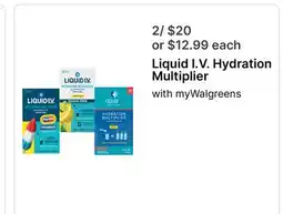 Walgreens Liquid I. V. Hydration Multiplier offer