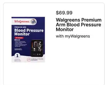 Walgreens Walgreens Premium Arm Blood Pressure Monitor offer