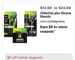 Walgreens GilletteLabs Shave Needs offer