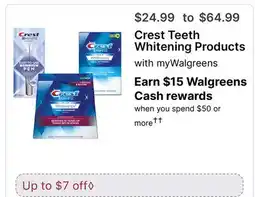 Walgreens Crest Teeth Whitening Products offer