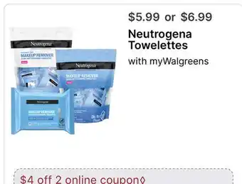 Walgreens Neutrogena Towelettes offer