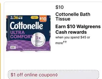 Walgreens Cottonelle Bath Tissue offer
