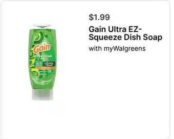 Walgreens Gain Ultra EZ-Squeeze Dish Soap offer