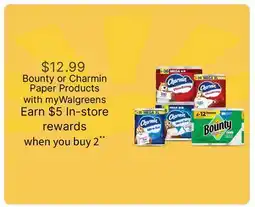 Walgreens Bounty or Charmin Paper Products offer