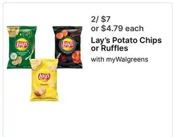 Walgreens Lay's Potato Chips or Ruffles offer