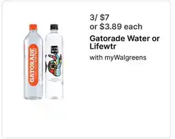 Walgreens Gatorade Water or Lifewtr offer