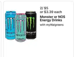 Walgreens Monster or NOS Energy Drinks offer