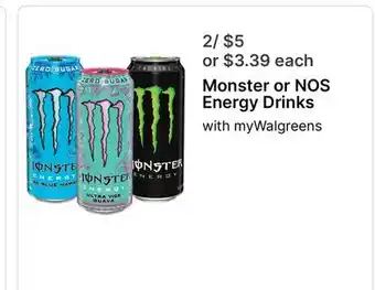 Walgreens Monster or NOS Energy Drinks offer