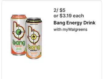 Walgreens Bang Energy Drink offer