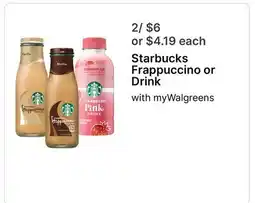 Walgreens Starbucks Frappuccino or Drink offer