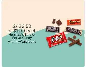 Walgreens Hershey's Single-Serve Candy offer