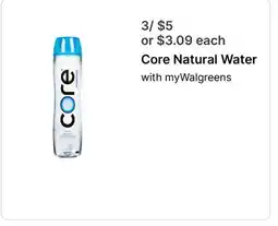 Walgreens Core Natural Water offer