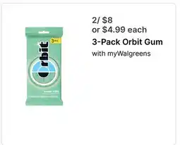Walgreens 3-Pack Orbit Gum offer