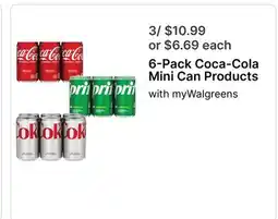 Walgreens 6-Pack Coca-Cola Mini Can Products offer