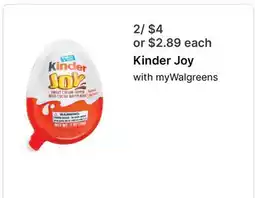 Walgreens Kinder Joy offer