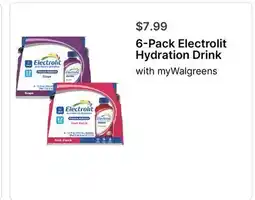 Walgreens 6 - Pack Electrolit Hydration Drink offer