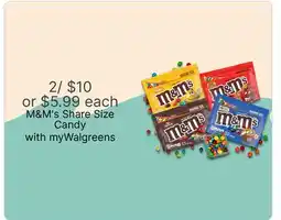 Walgreens M&M's Share Size Candy offer