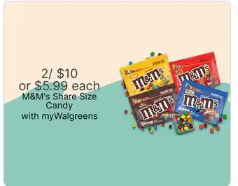 Walgreens M&M's Share Size Candy offer