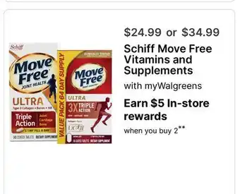 Walgreens Schiff Move Free Vitamins and Supplements offer