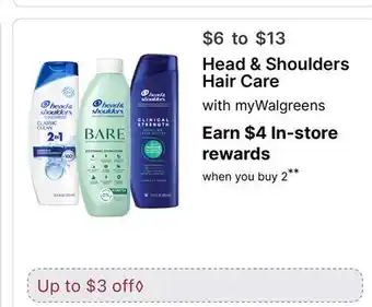 Walgreens Head & Shoulders Hair Care offer