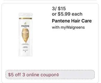 Walgreens Pantene Hair Care offer