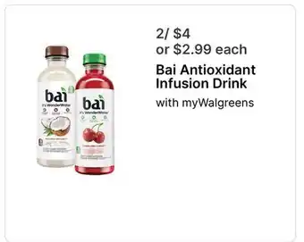 Walgreens Bai Antioxidant Infusion Drink offer
