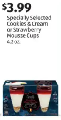 Aldi Specially Selected Cookies & Cream or Strawberry Mousse Cups offer