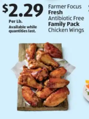 Aldi Farmer Focus Fresh Antibiotic Free Family Pack Chicken Wings offer